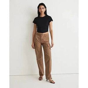 Madewell Low Slung Straight Cargo Pants Size 24 Brown Garment Dyed Slouchy